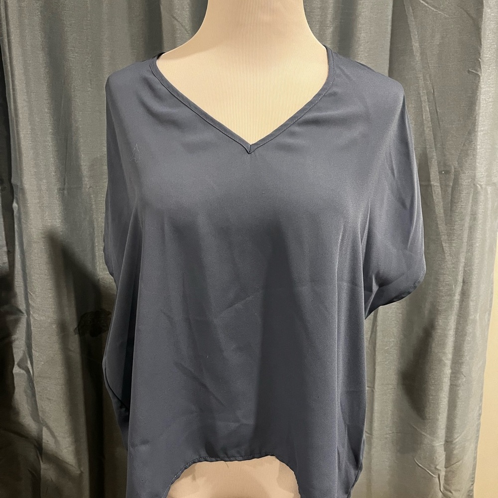 OAK + FORT Blue Sleeveless Relaxed Blouse